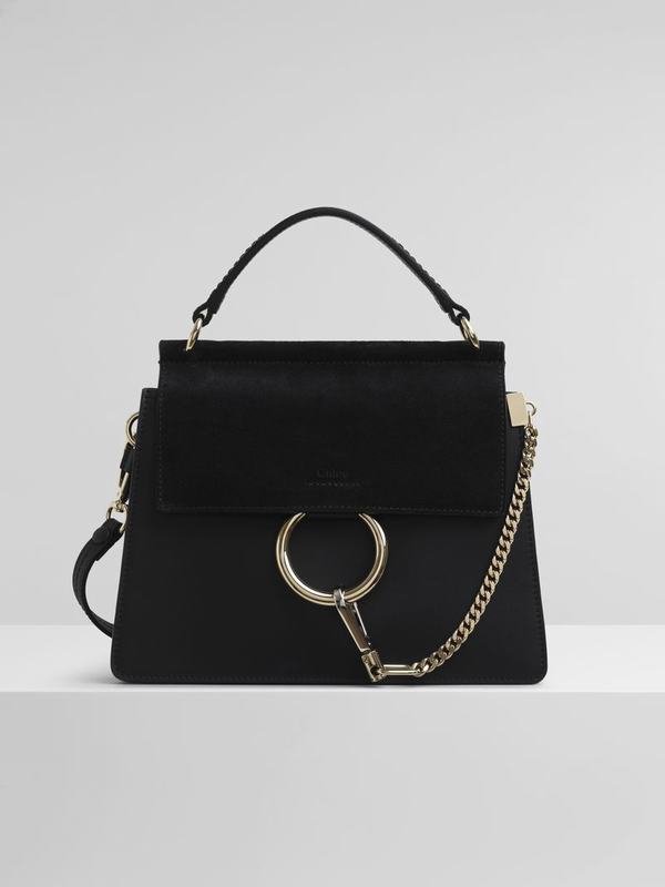 Mini Bolsos Mujer Chloé Faye Negras Suede Cowhide QTIB03946